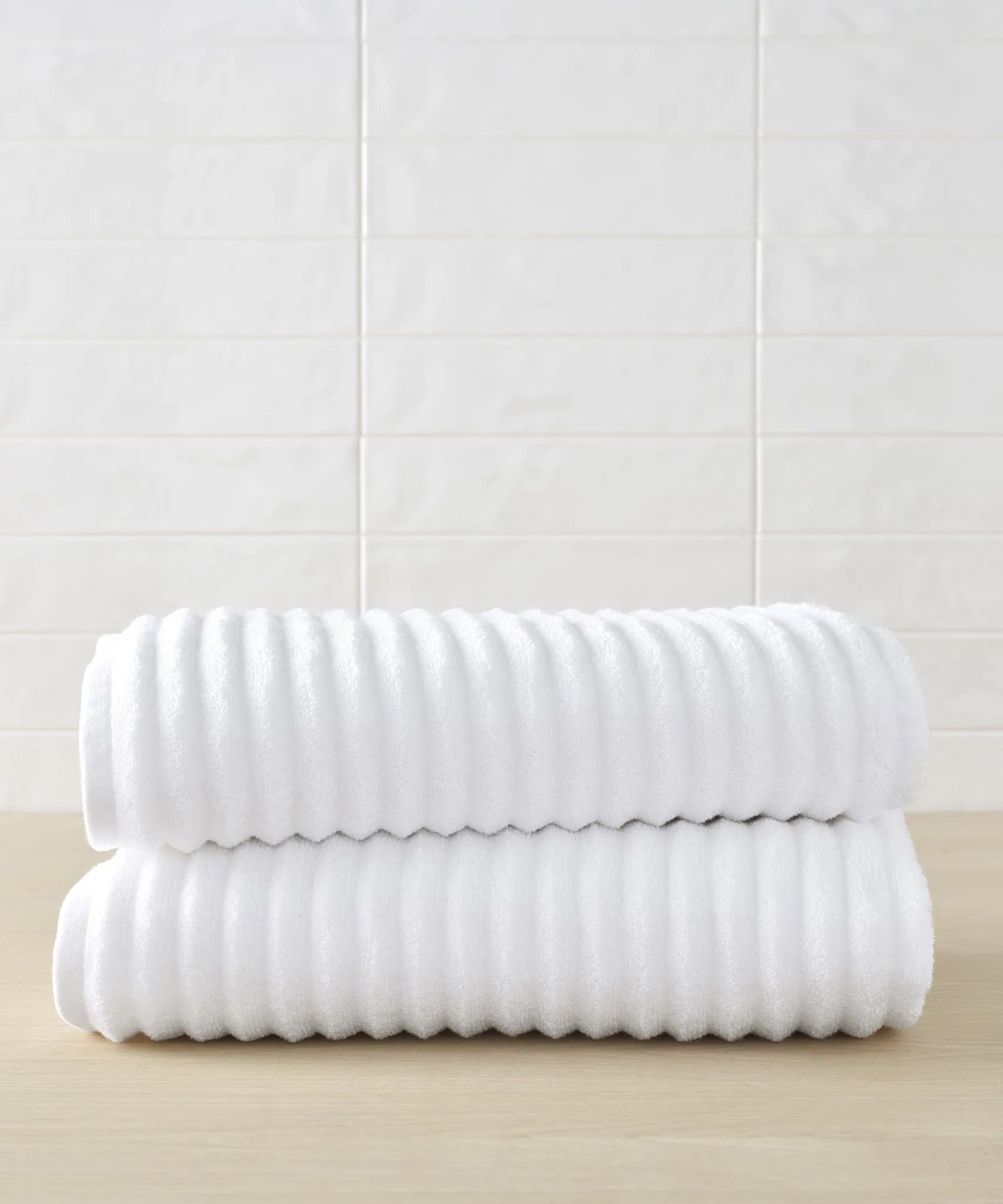 Mason Low Twist Ribbed Bath Sheet & Bath Towel Set - Set of 2