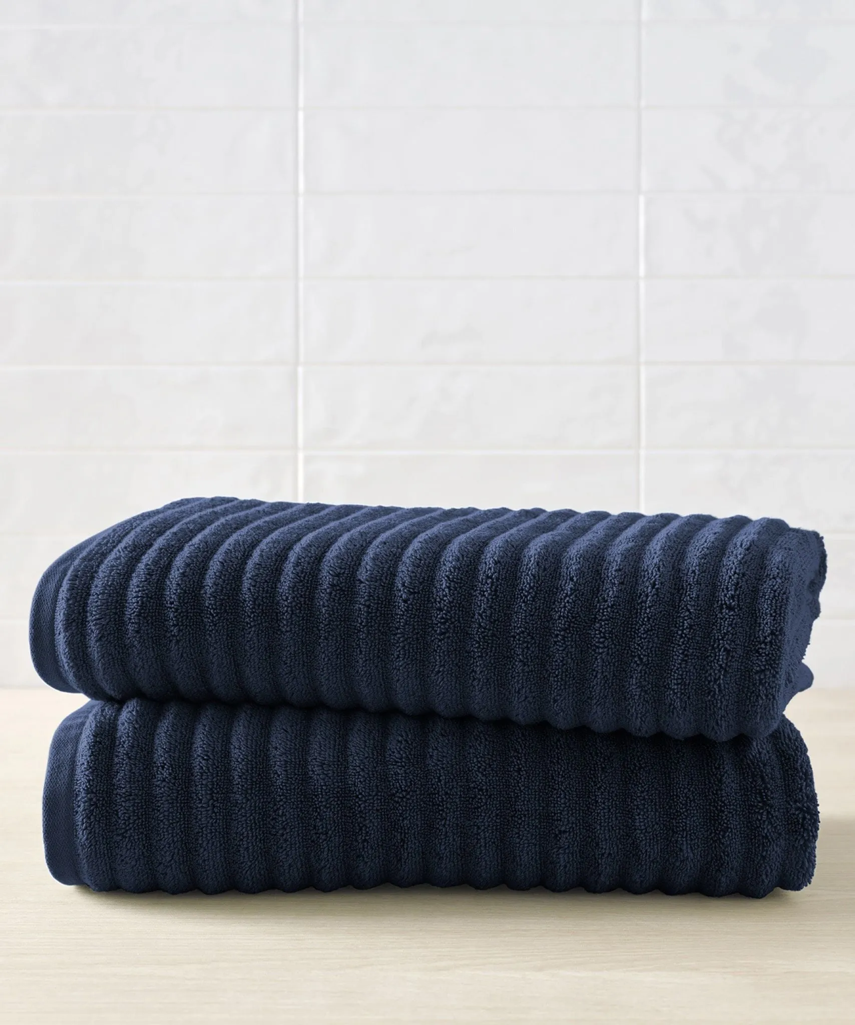 Mason Low Twist Ribbed Bath Sheet & Bath Towel Set - Set of 2