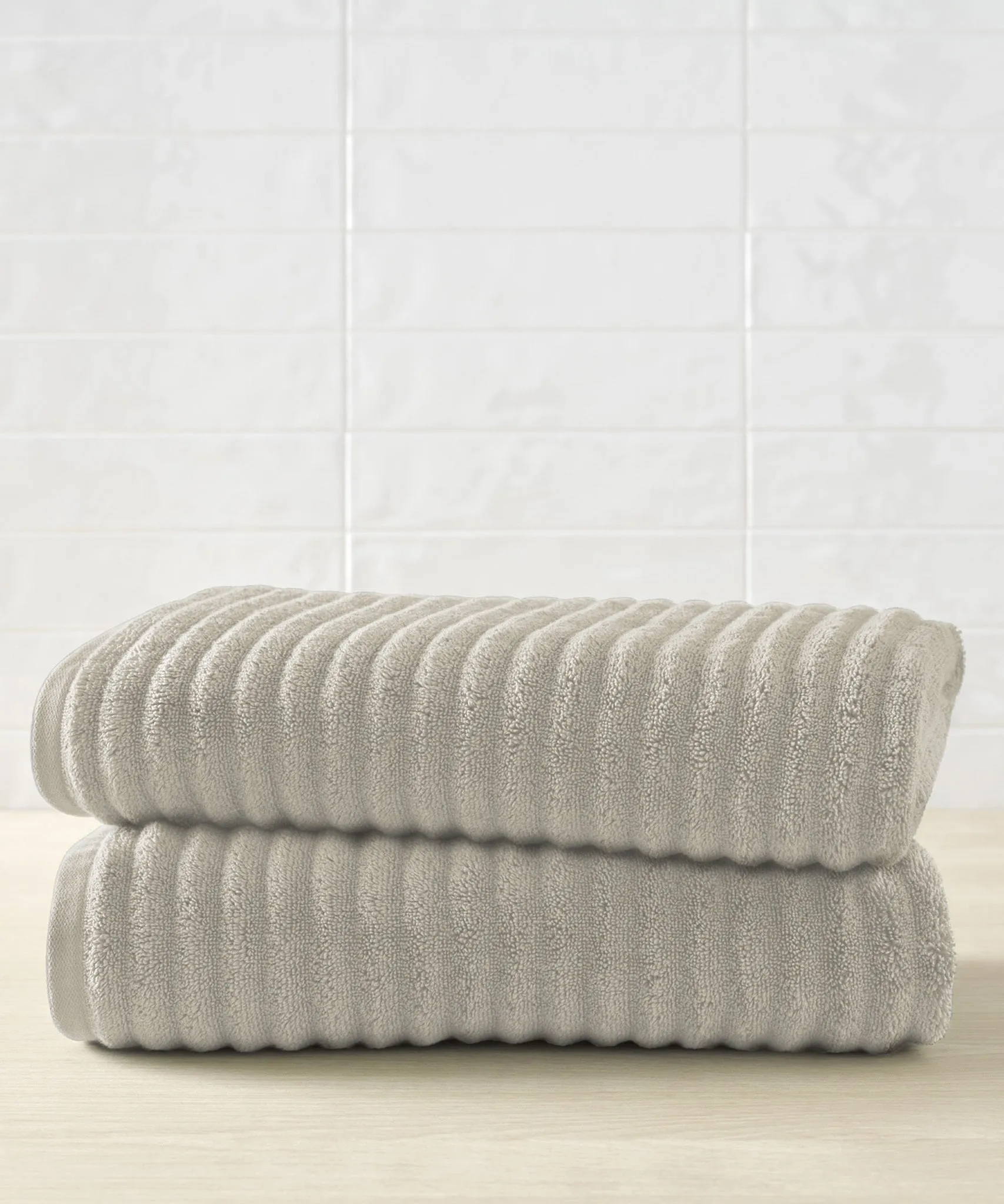 Mason Low Twist Ribbed Bath Sheet & Bath Towel Set - Set of 2
