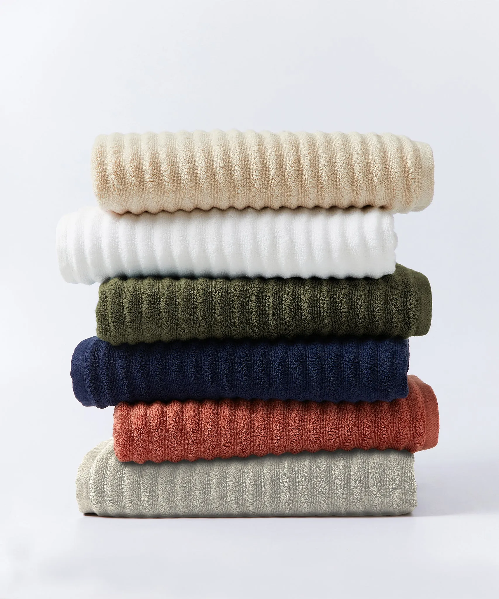 Mason Low Twist Ribbed Bath Sheet & Bath Towel Set - Set of 2