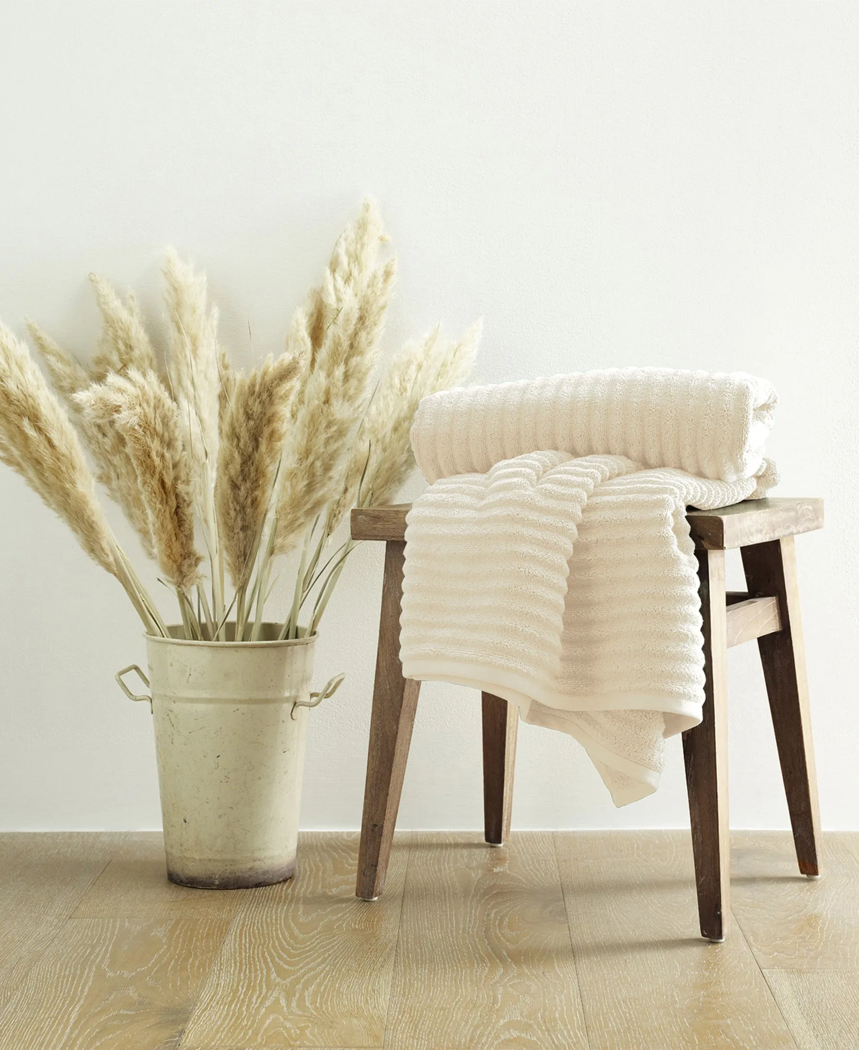 Mason Low Twist Ribbed Bath Sheet & Bath Towel Set - Set of 2