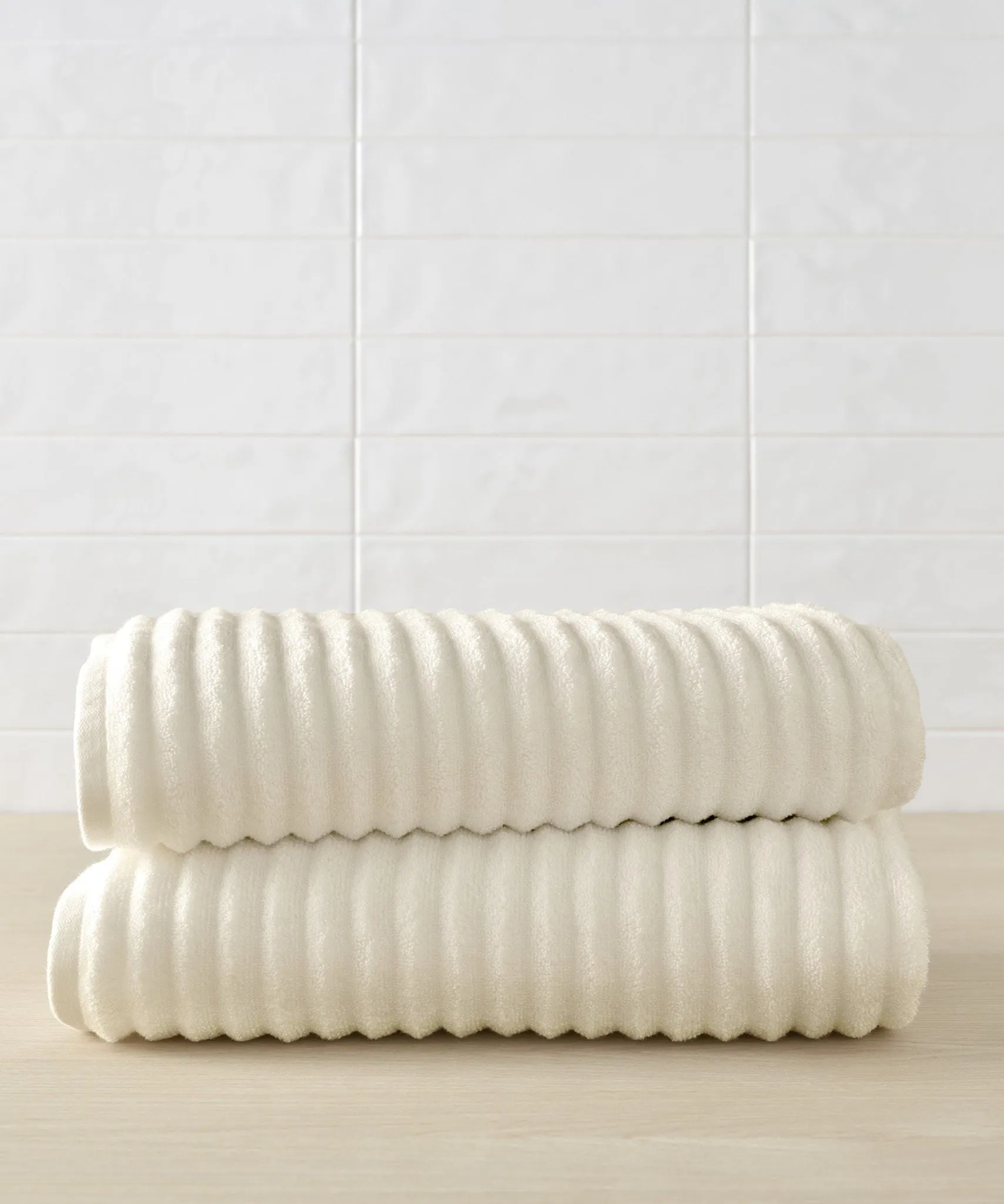 Mason Low Twist Ribbed Bath Sheet & Bath Towel Set - Set of 2
