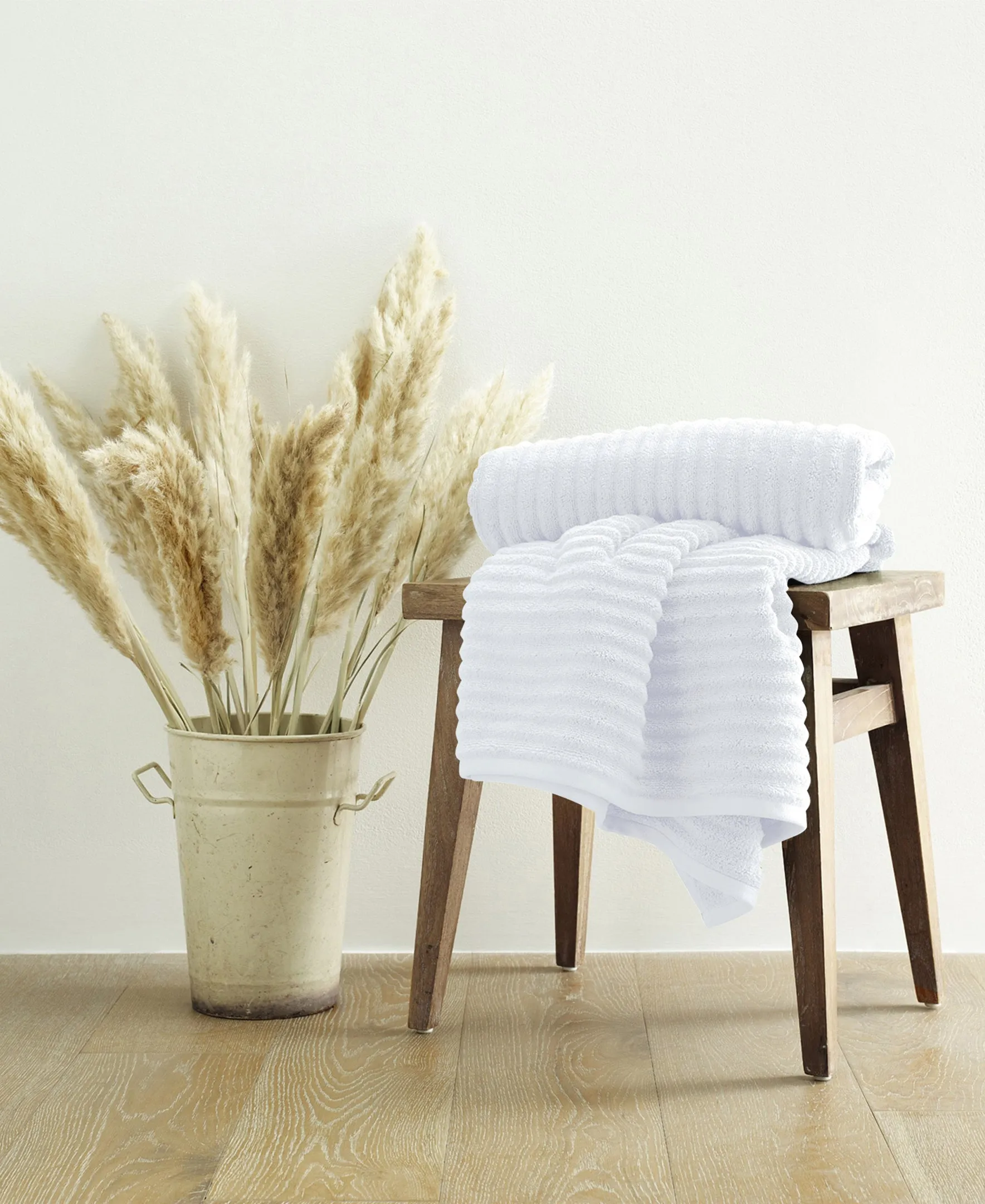 Mason Low Twist Ribbed Bath Sheet & Bath Towel Set - Set of 2