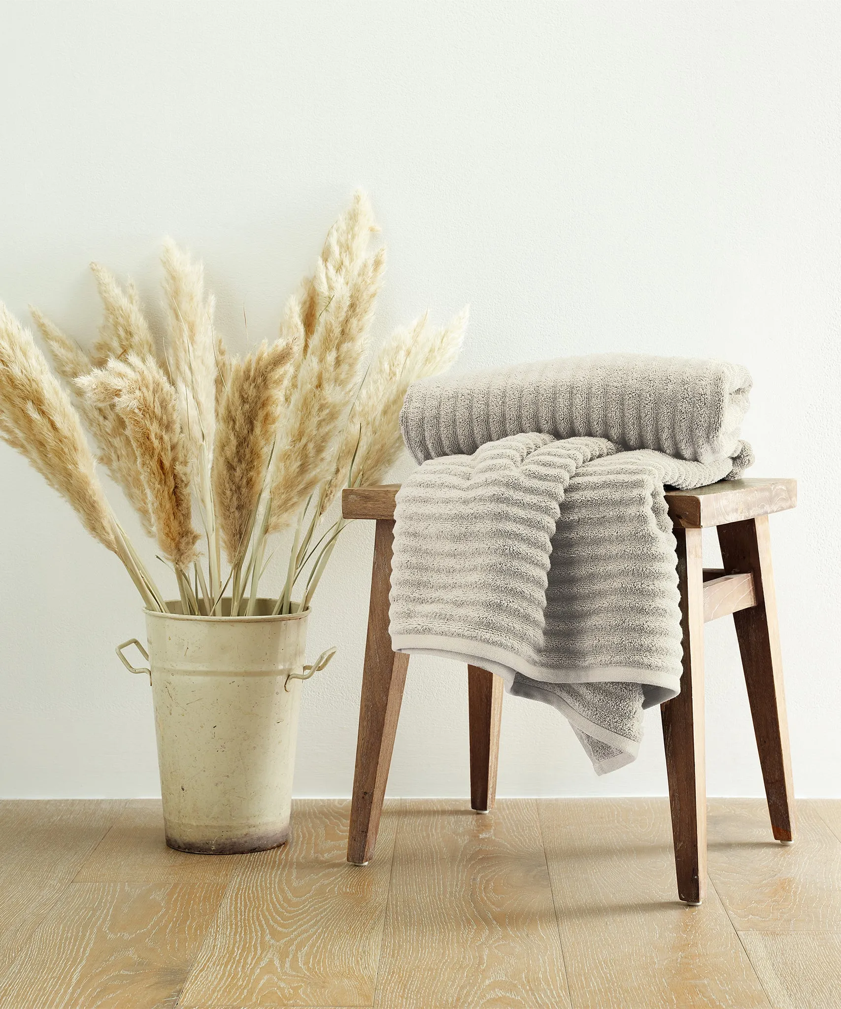 Mason Low Twist Ribbed Bath Sheet & Bath Towel Set - Set of 2