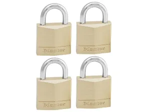Master Lock Solid Brass 30Mm Padlock 4-Pin - Keyed Alike X 4