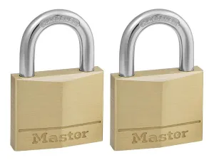 Master Lock Solid Brass 40Mm Padlock 4-Pin - Keyed Alike X 2
