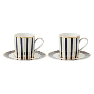 Maxwell & Williams Teas & C’s Regency Demi Cup & Saucer Set of 2 Black 100ml HV0486