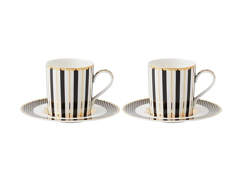 Maxwell & Williams Teas & C’s Regency Demi Cup & Saucer Set of 2 Black 100ml HV0486