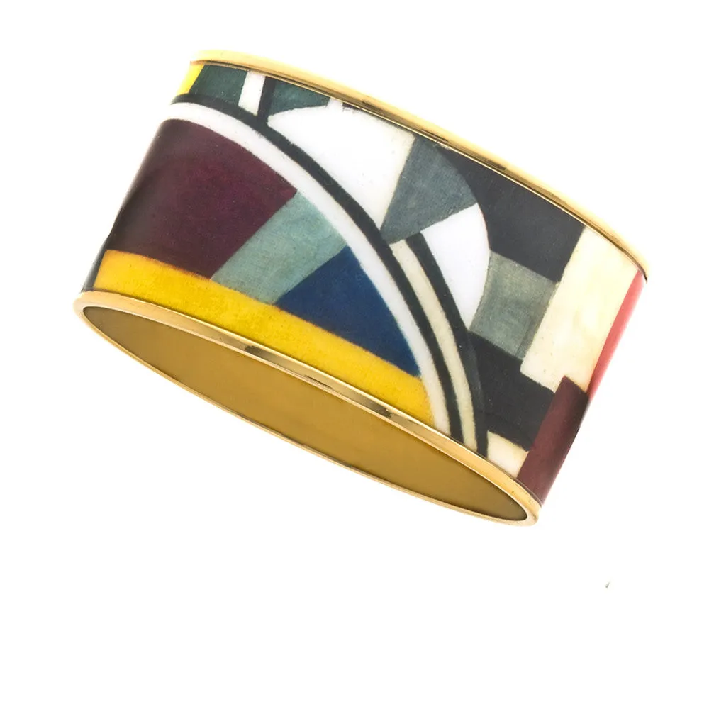 MAYA Geometric Blocks Bangle Bracelet 1 1/2"