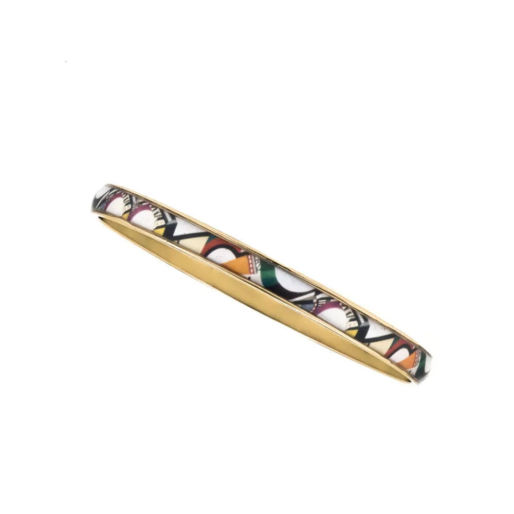 MAYA Geometric Orange Cone Bangle Bracelet 1/4"