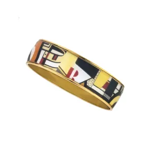 MAYA Geometric Red R Bangle Bracelet 3/4"
