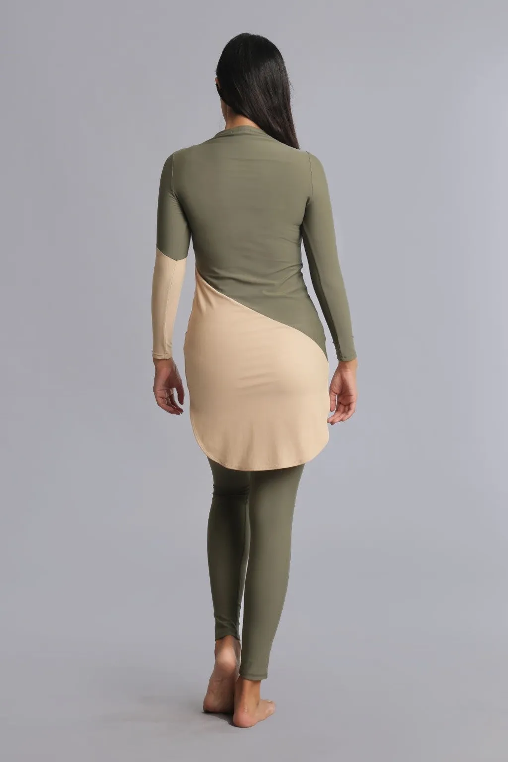 Maya Swim Dress - Olive/Hazelnut