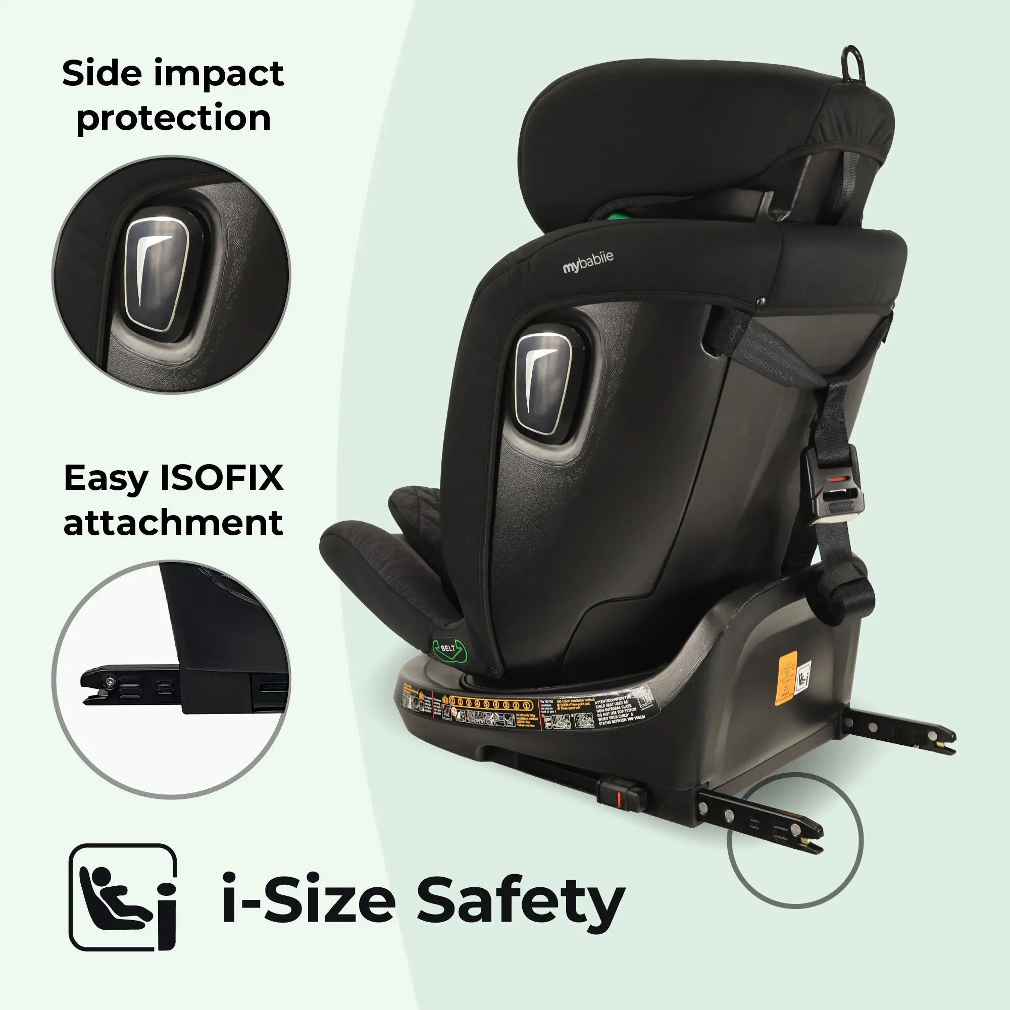 MBCSSPINTT i-Size (40-150cm) Spin Car Seat - Black Melange