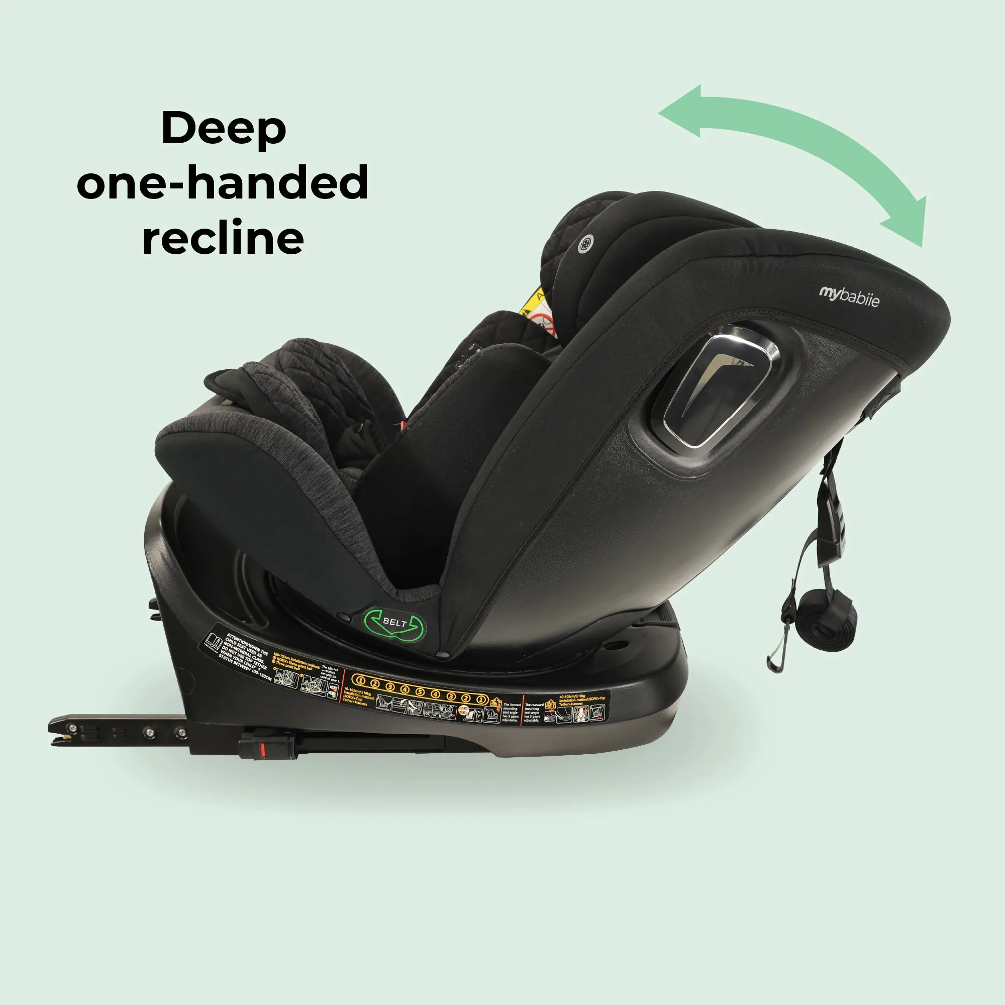 MBCSSPINTT i-Size (40-150cm) Spin Car Seat - Black Melange