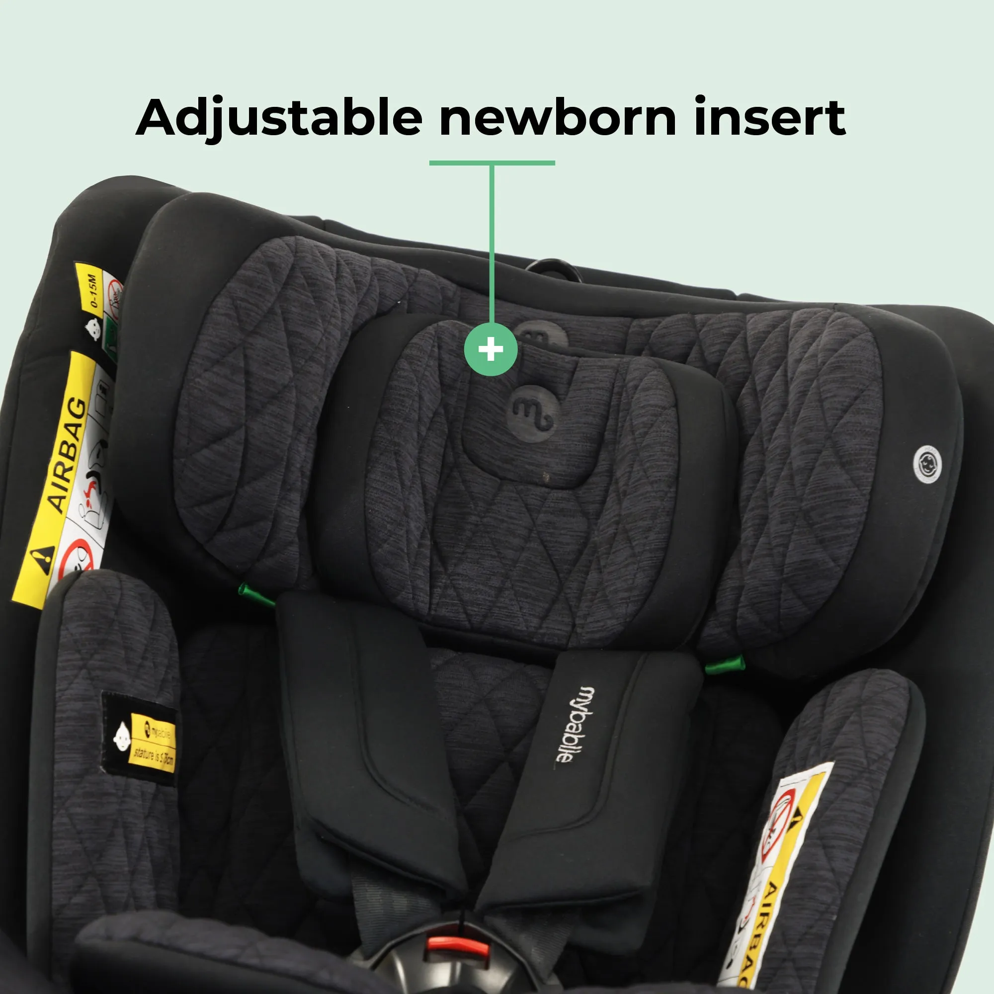 MBCSSPINTT i-Size (40-150cm) Spin Car Seat - Black Melange