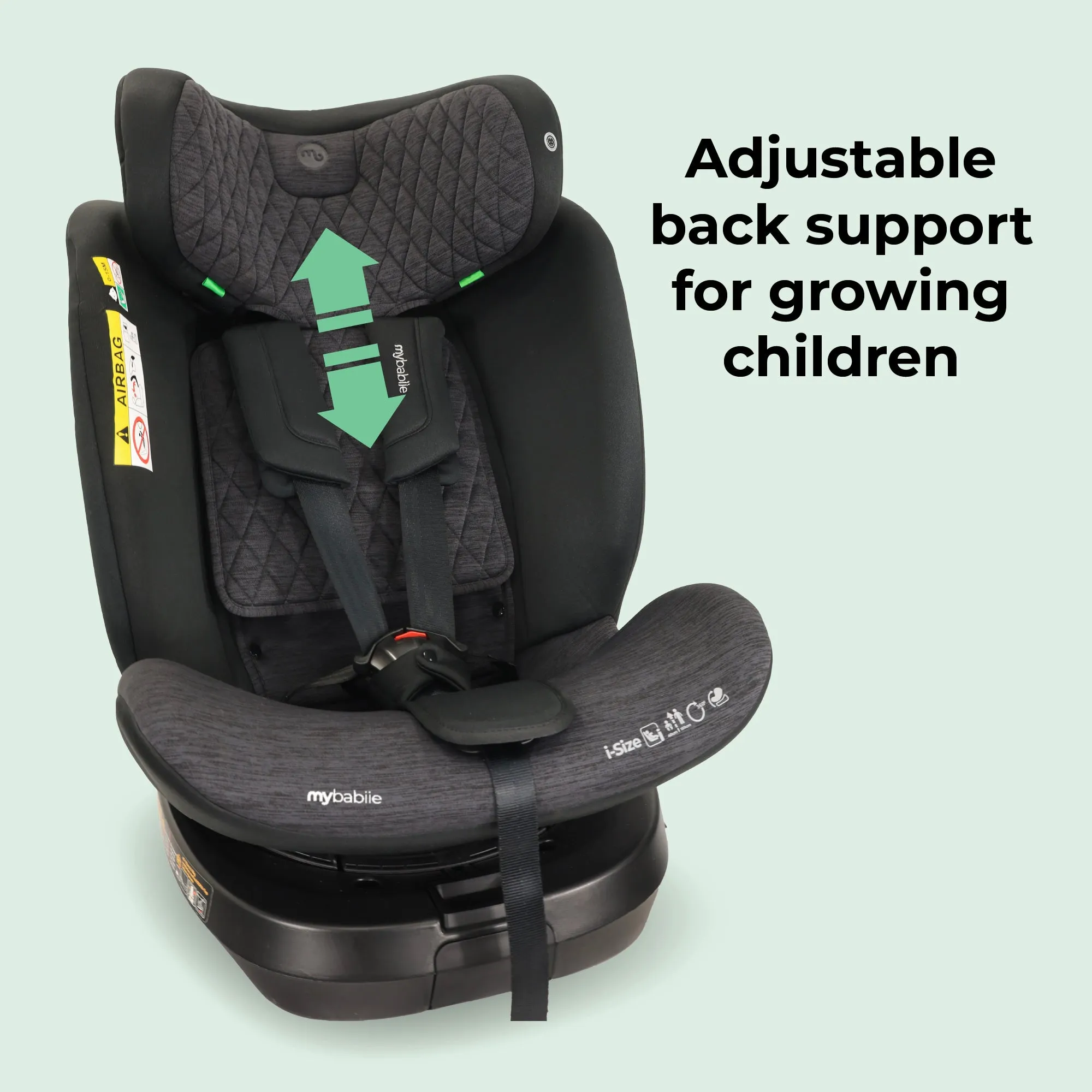MBCSSPINTT i-Size (40-150cm) Spin Car Seat - Black Melange