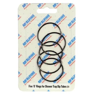 McAlpine CARD-31 Five O Rings For Shower Traps