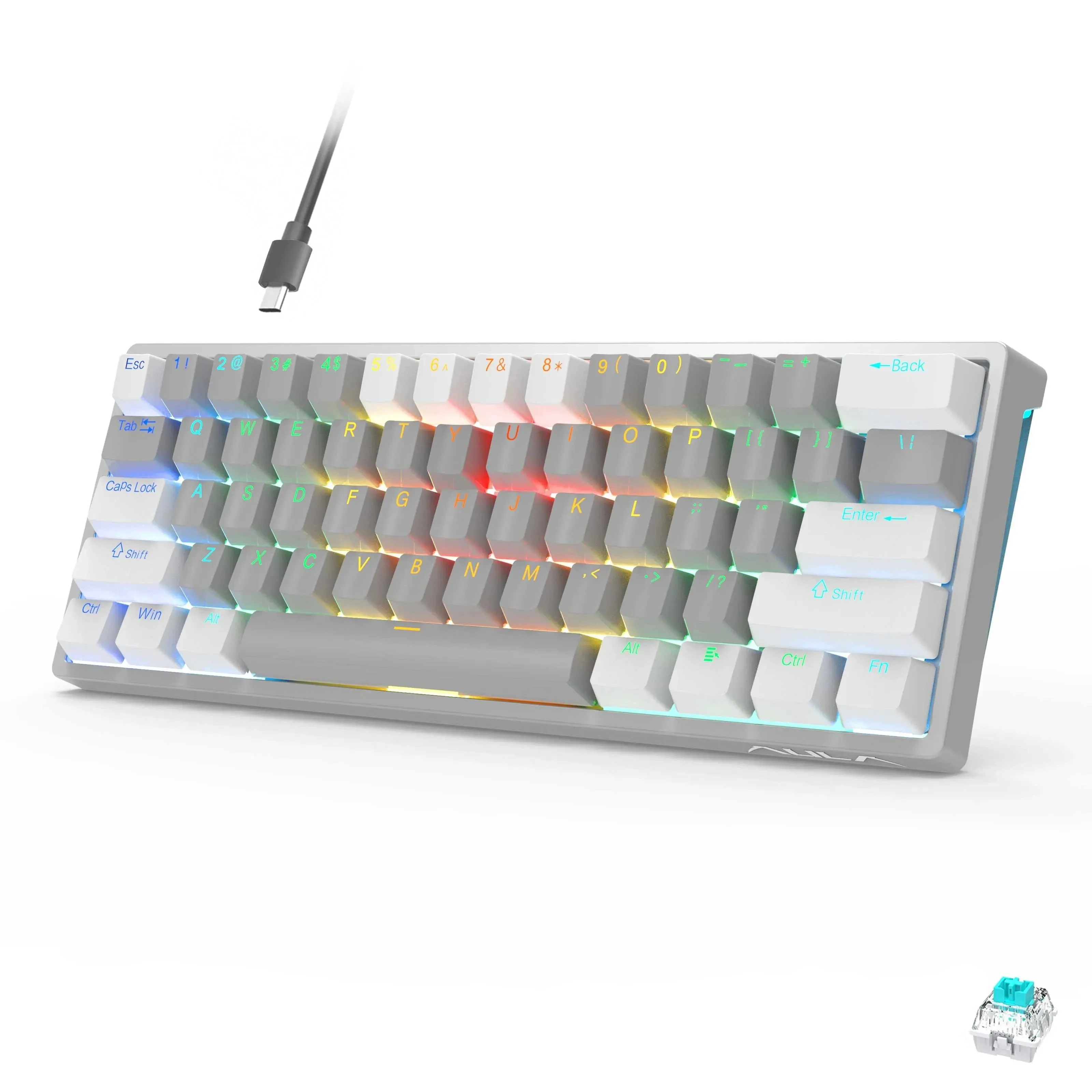Mechanical Gaming Keyboard 60% Hot-swap RGB Customized Layout
