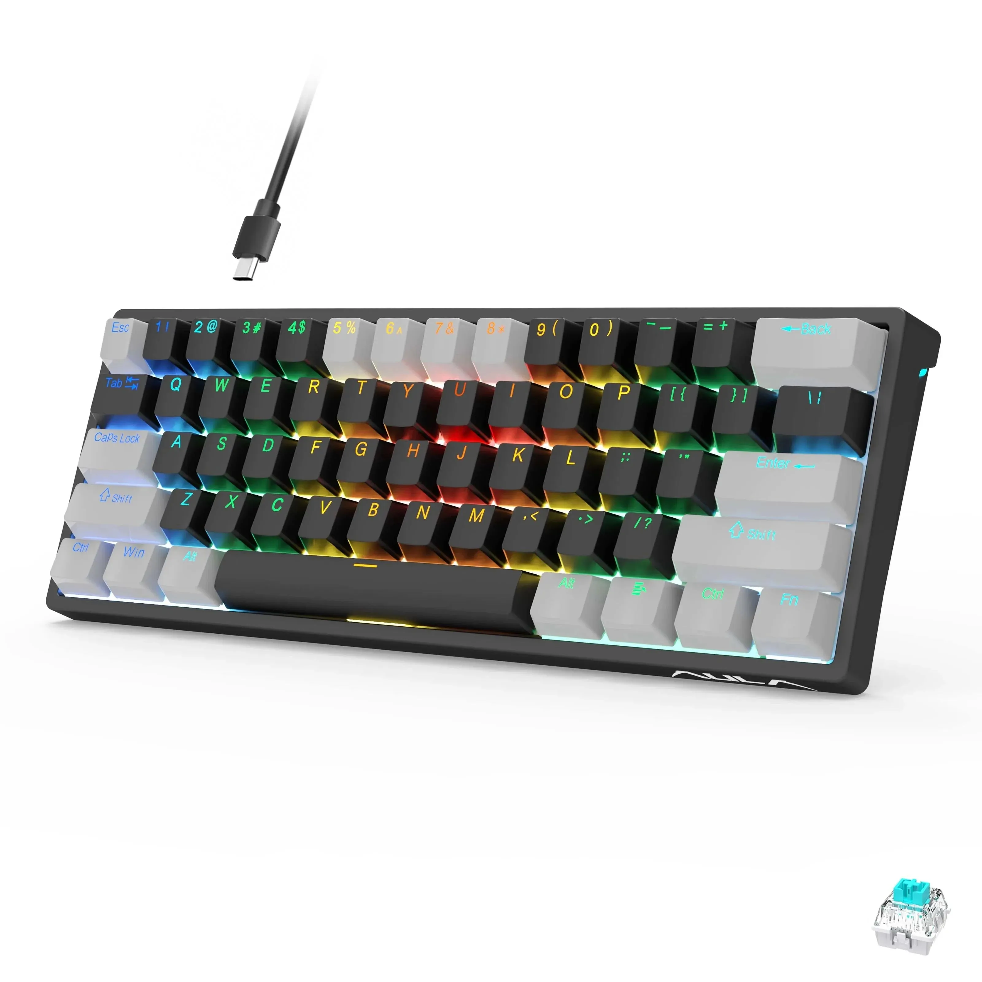Mechanical Gaming Keyboard 60% Hot-swap RGB Customized Layout