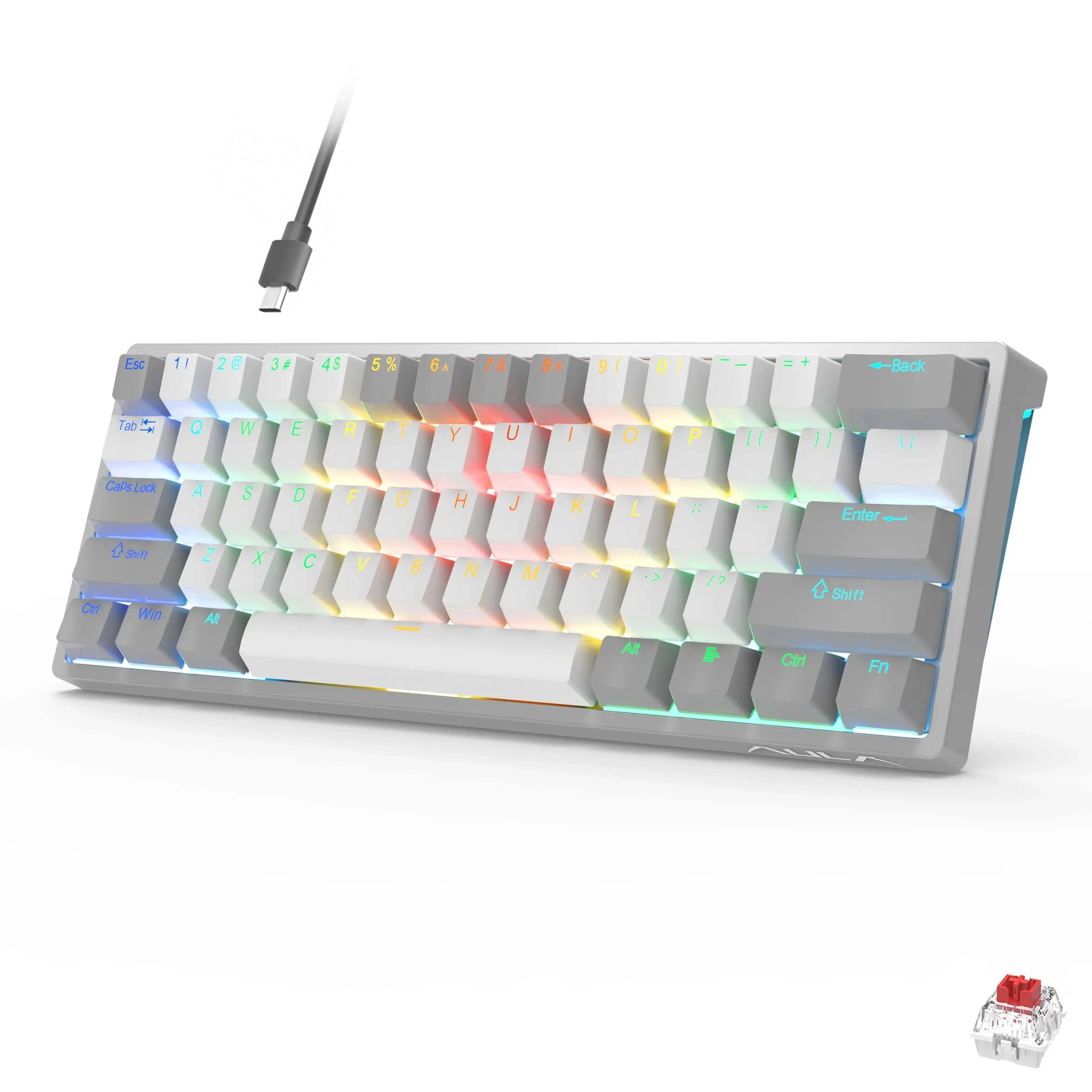 Mechanical Gaming Keyboard 60% Hot-swap RGB Customized Layout