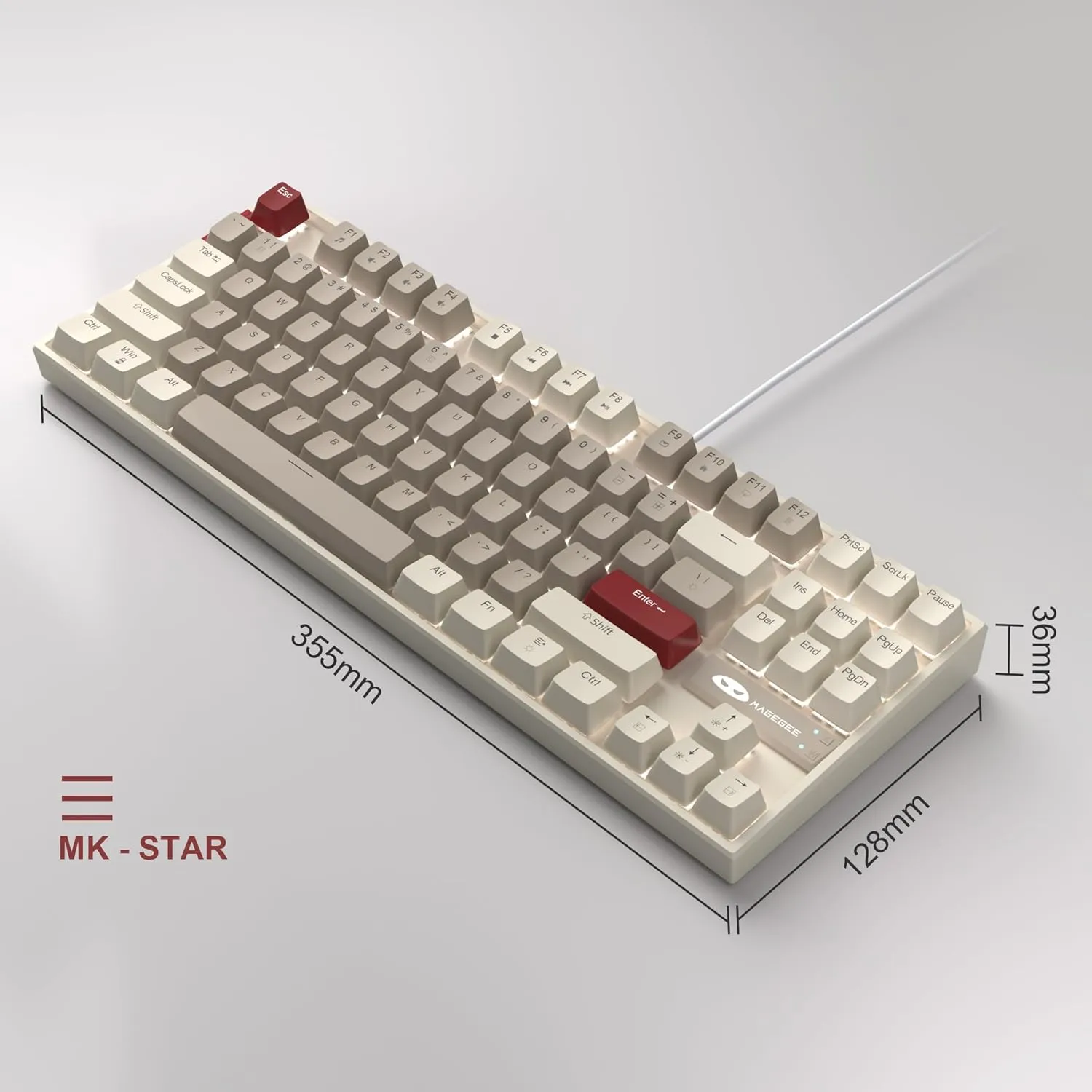 Mechanical Gaming Wired Keyboard LED Backlit Compact TKL