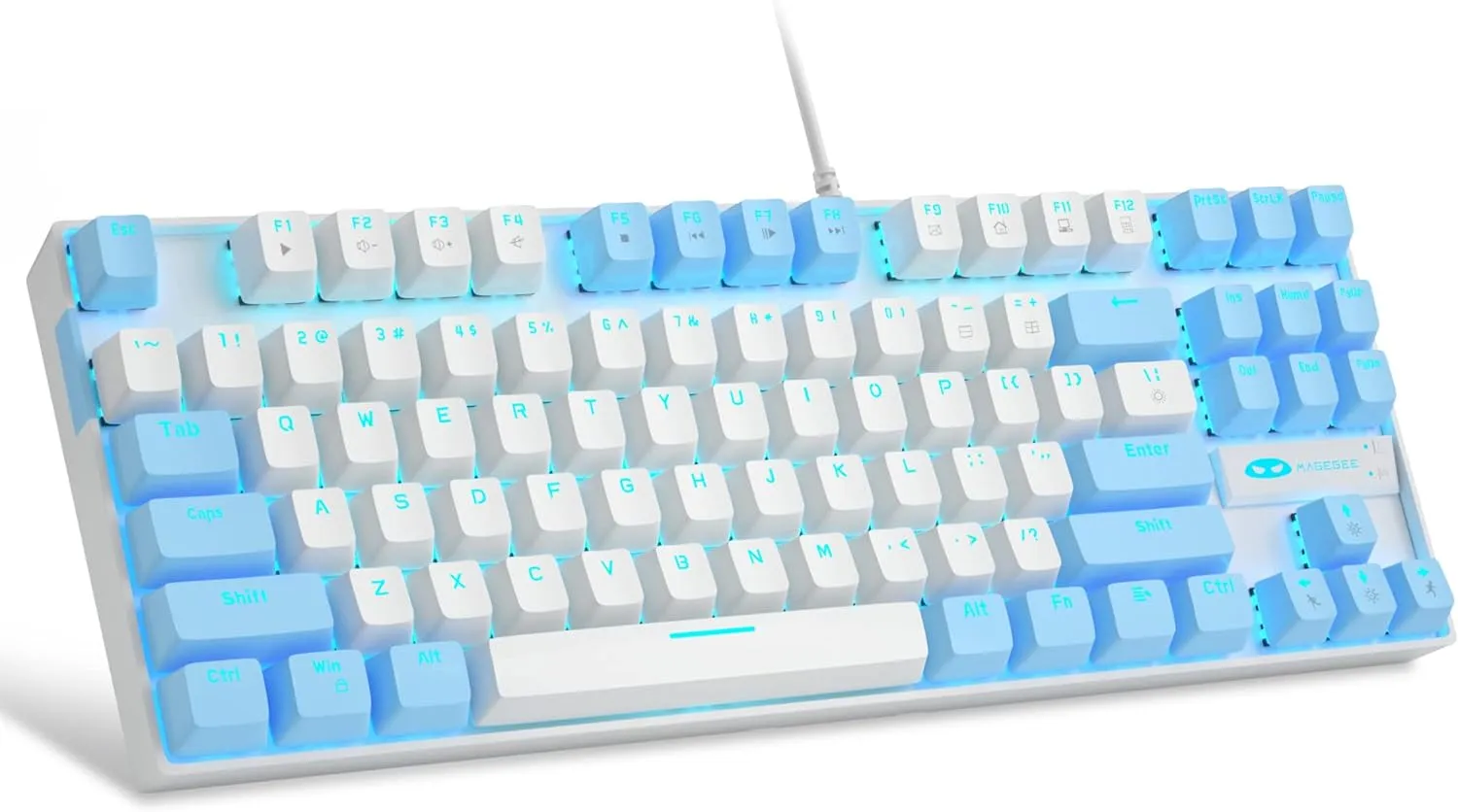 Mechanical Gaming Wired Keyboard LED Backlit Compact TKL