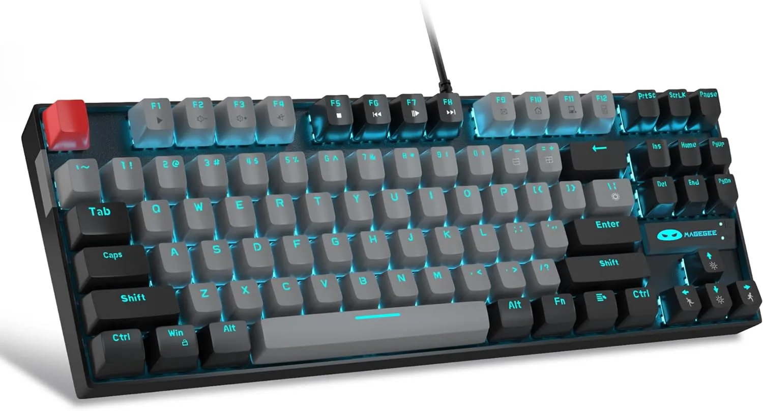 Mechanical Gaming Wired Keyboard LED Backlit Compact TKL