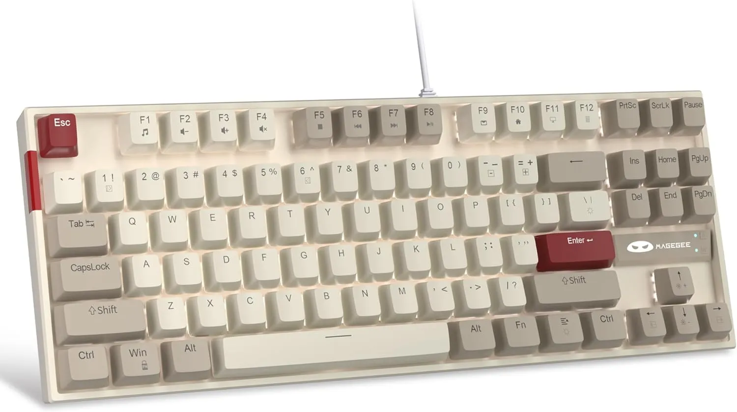 Mechanical Gaming Wired Keyboard LED Backlit Compact TKL
