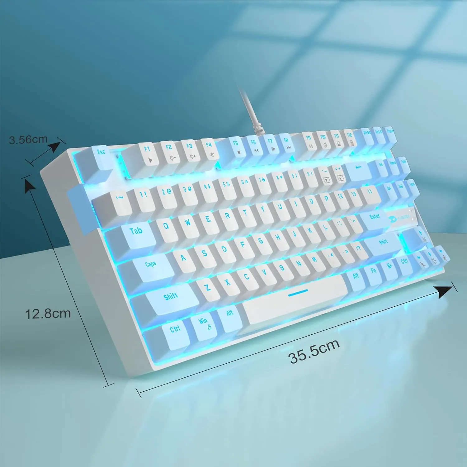 Mechanical Gaming Wired Keyboard LED Backlit Compact TKL
