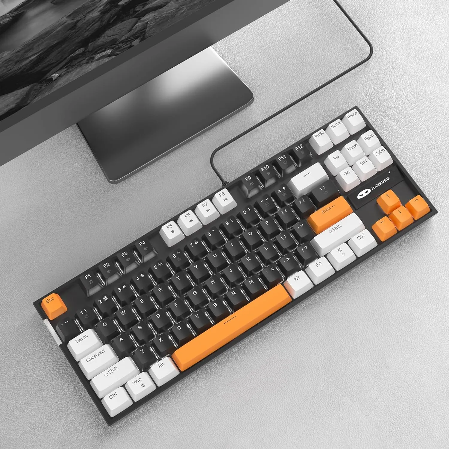 Mechanical Gaming Wired Keyboard LED Backlit Compact TKL