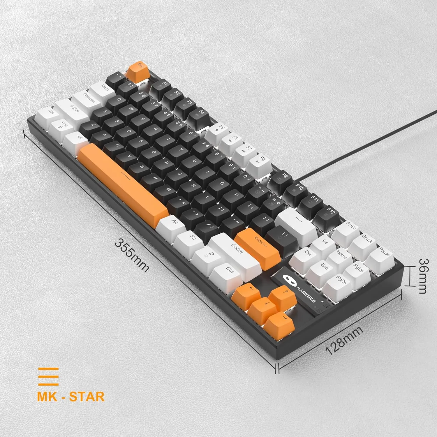 Mechanical Gaming Wired Keyboard LED Backlit Compact TKL