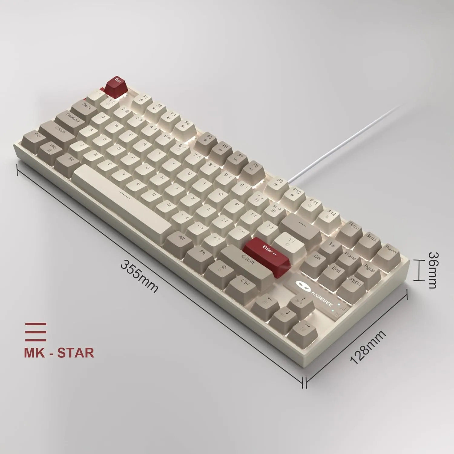 Mechanical Gaming Wired Keyboard LED Backlit Compact TKL