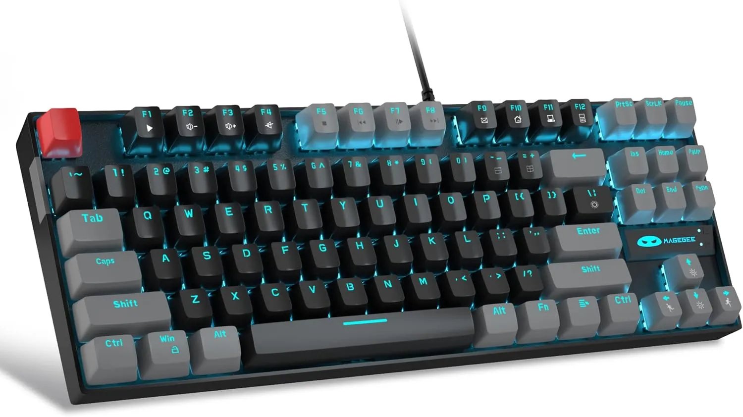 Mechanical Gaming Wired Keyboard LED Backlit Compact TKL