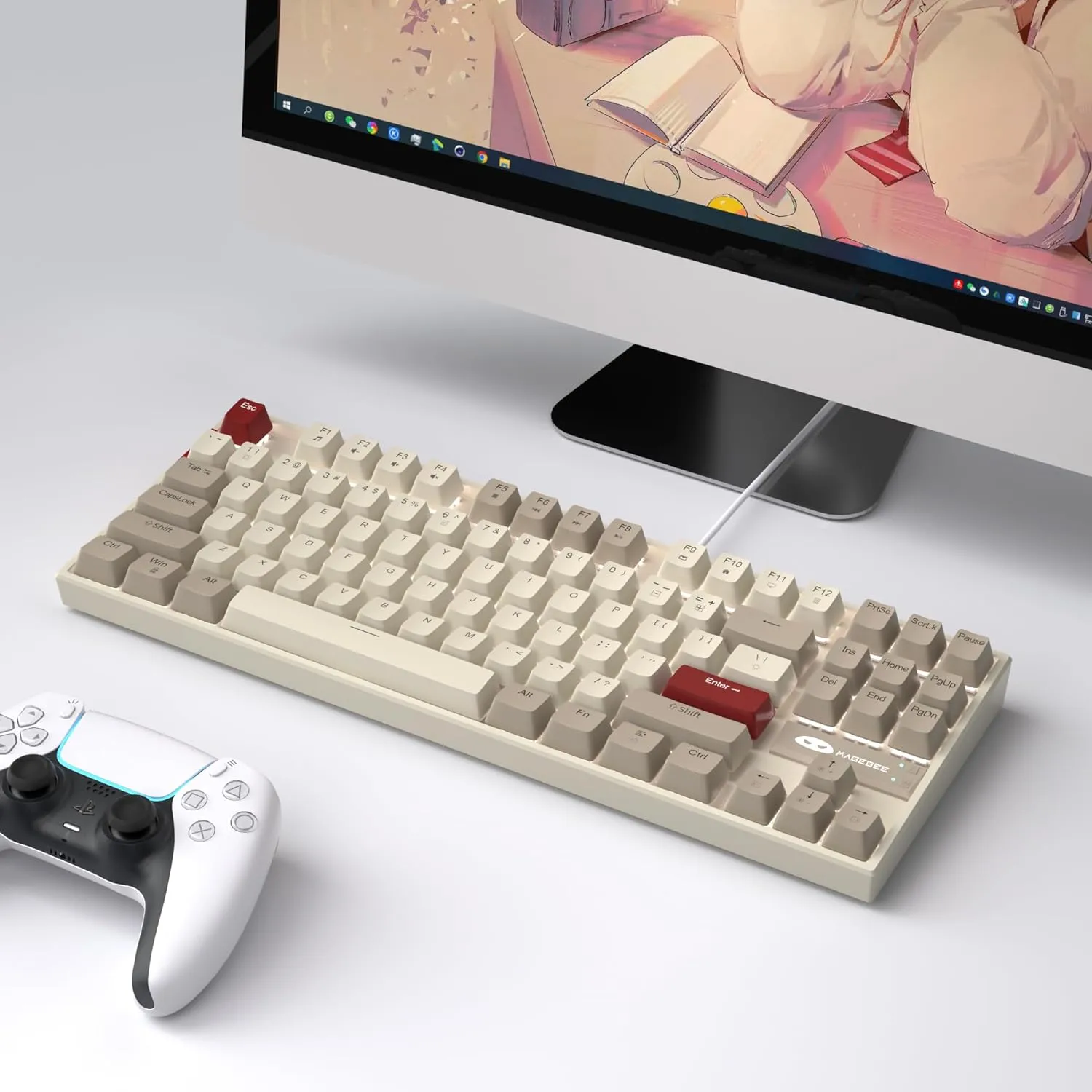 Mechanical Gaming Wired Keyboard LED Backlit Compact TKL