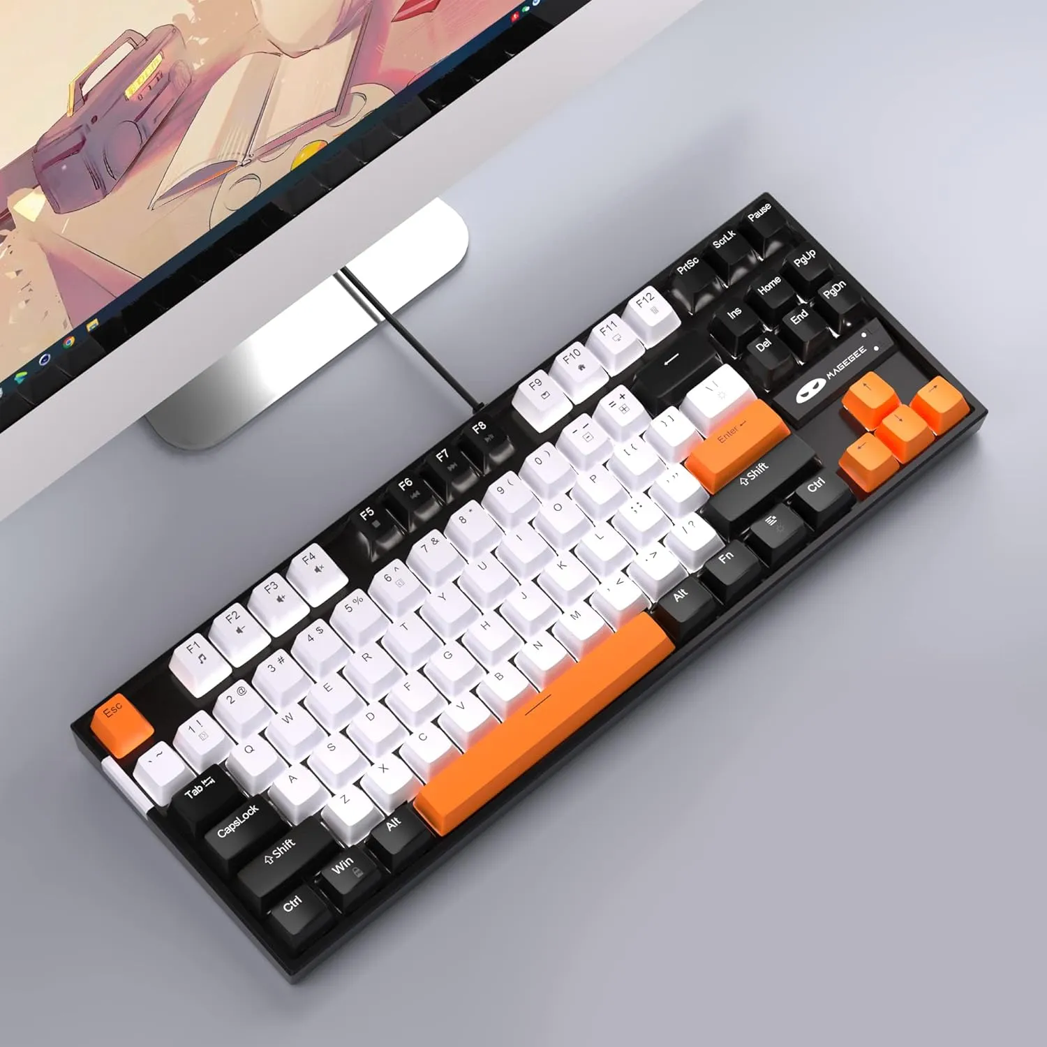 Mechanical Gaming Wired Keyboard LED Backlit Compact TKL