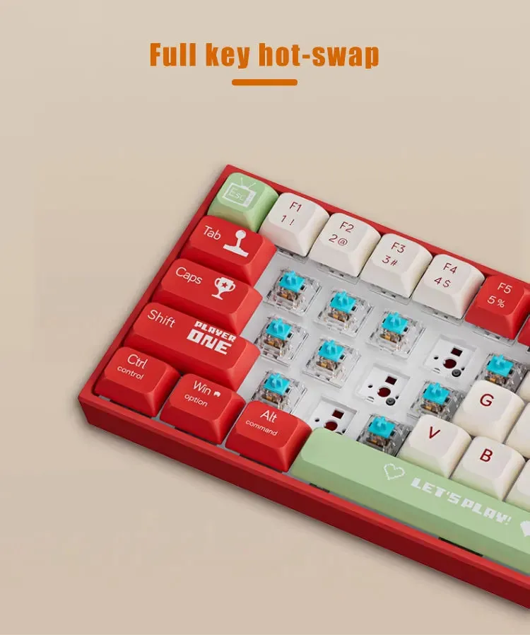 Mechanical Keyboard Gaming Wired Compact 68 Keys
