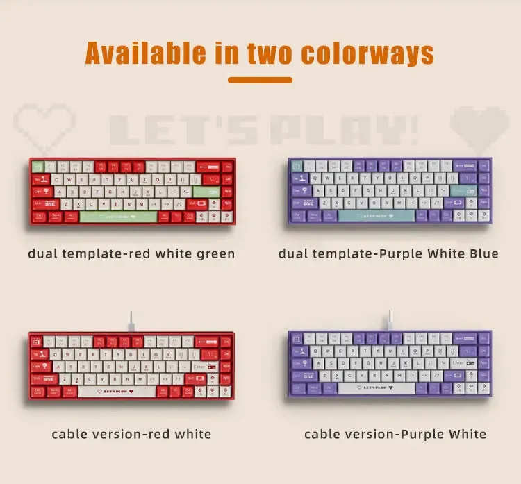 Mechanical Keyboard Gaming Wired Compact 68 Keys