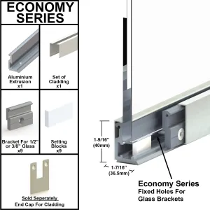 [MECU] Mechanical U-Channel - 1-9/16" Cladding - 120" Length  (BS, MBL, SA)