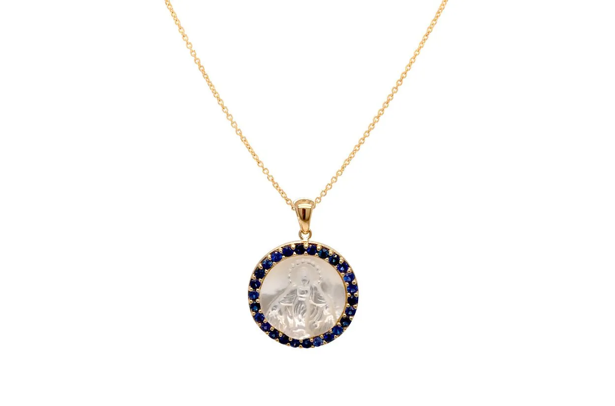 Medal Mother of Pearl Miraculous | Milagrosa 14kt Gold & Gemstones