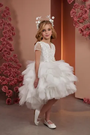 Melissa Ruffled High-Low Flower Girl Dress