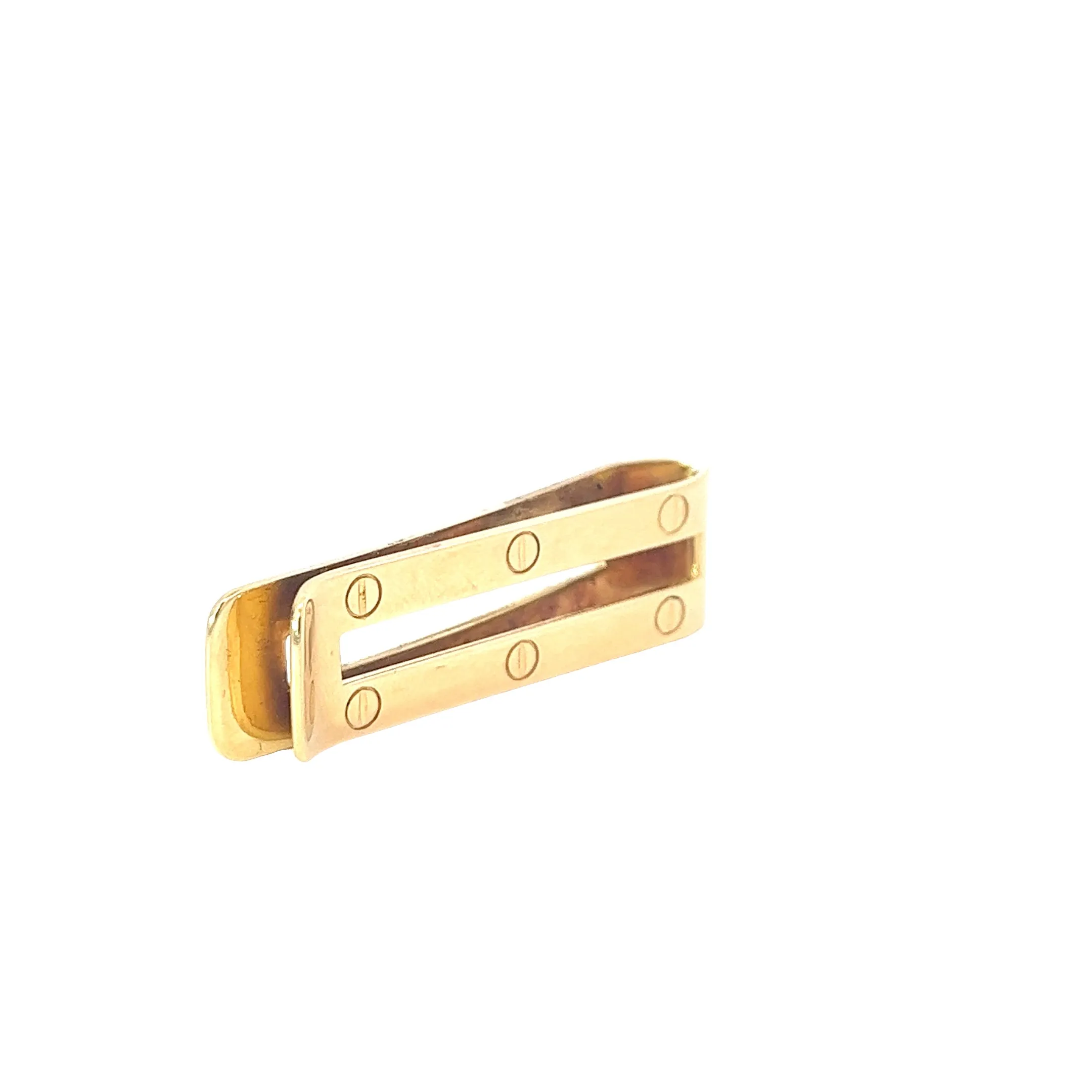 Mens 18k yellow gold Love money clip