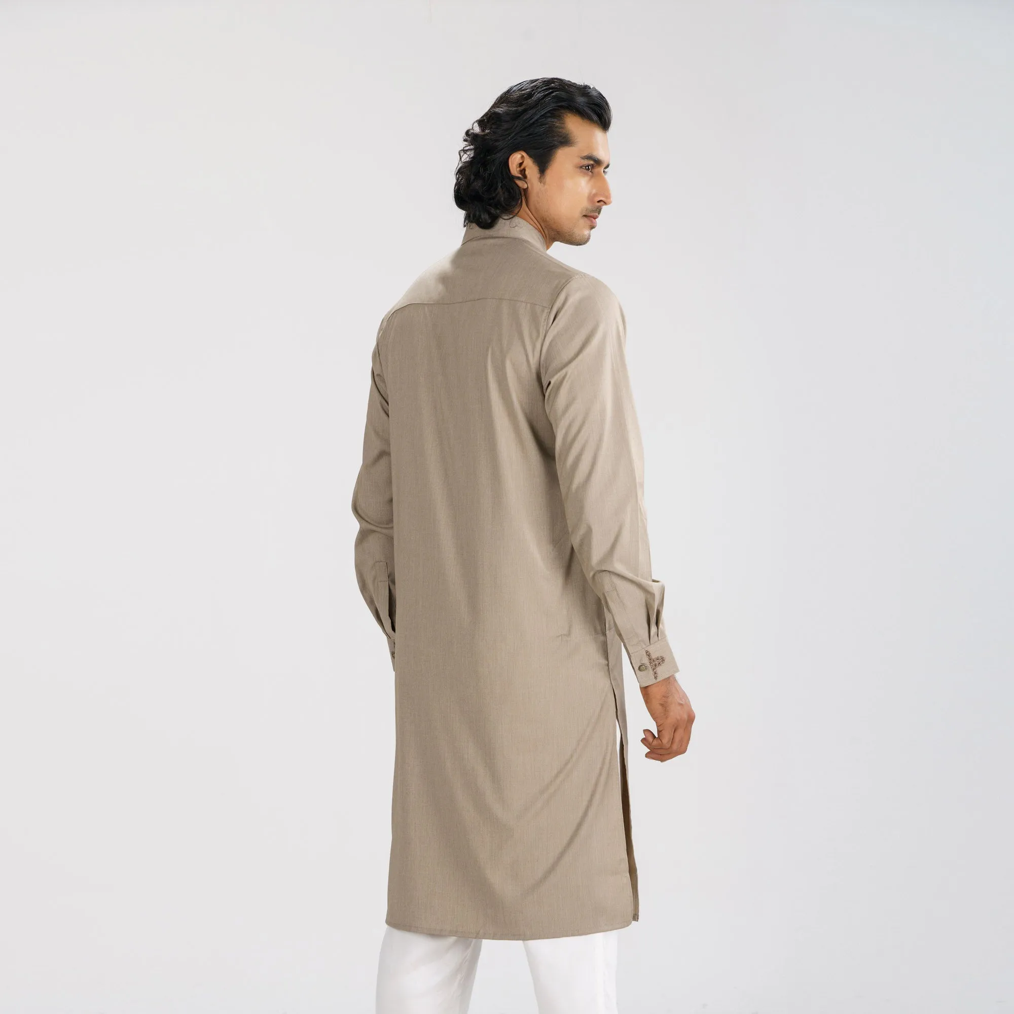 Mens Beige Brown Panjabi
