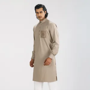 Mens Beige Brown Panjabi