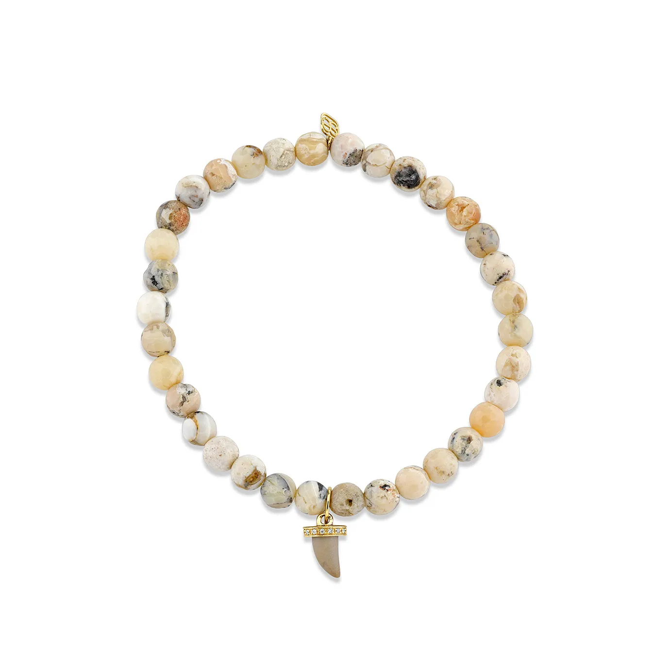 Men's Collection Gold & Diamond Small Horn on African Opal