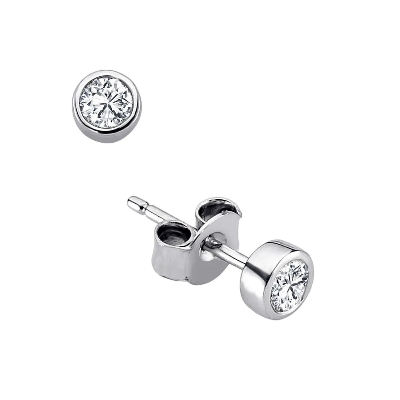 Men's Earring 0.18ctw Natural Diamond in Sterling Silver