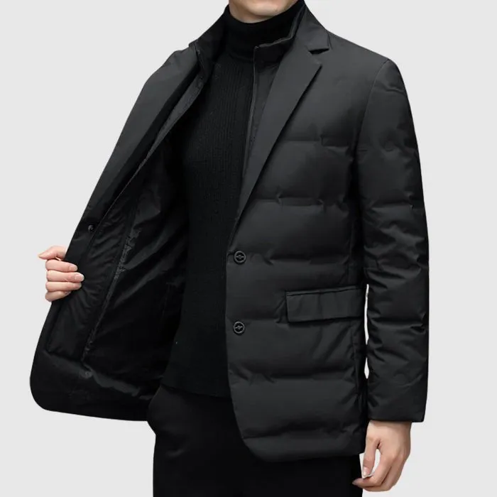 Men’s Puffer Blazer – Quilted Warmth – Smart Winter Style