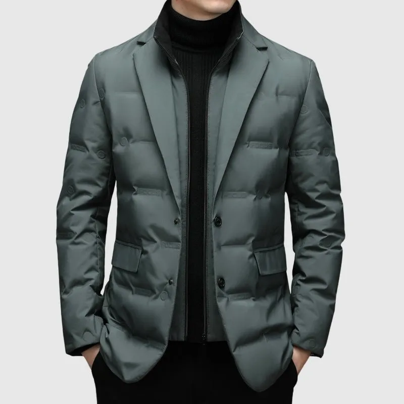 Men’s Puffer Blazer – Quilted Warmth – Smart Winter Style