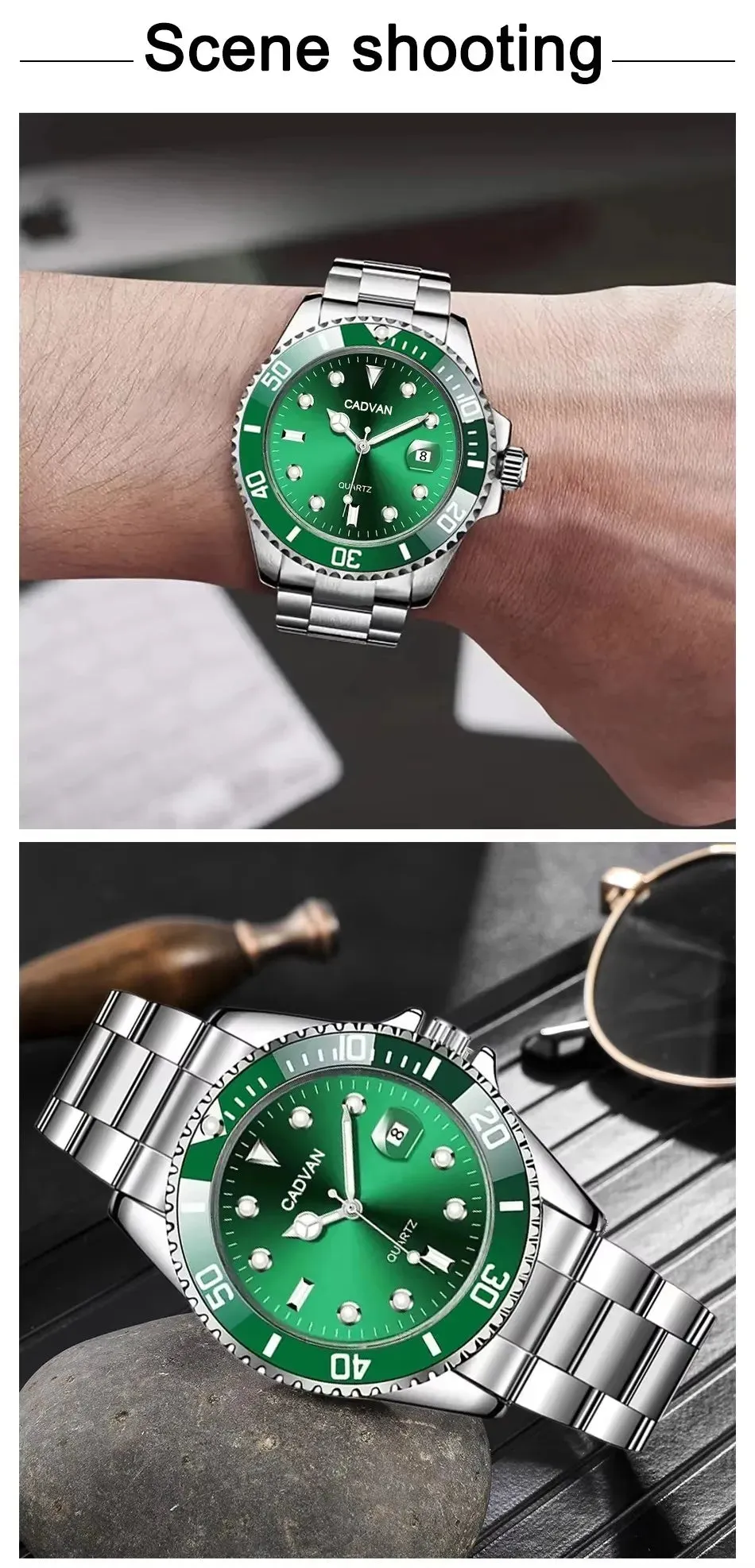 Men's Quartz Business Watch with Stainless Steel Band