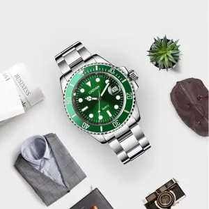 Men's Quartz Business Watch with Stainless Steel Band