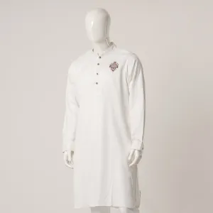 Mens White Karchupi Panjabi